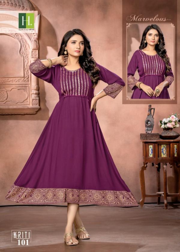 Hirwa Kriti Fancy Wear Designer Plus Size Kurti Collection